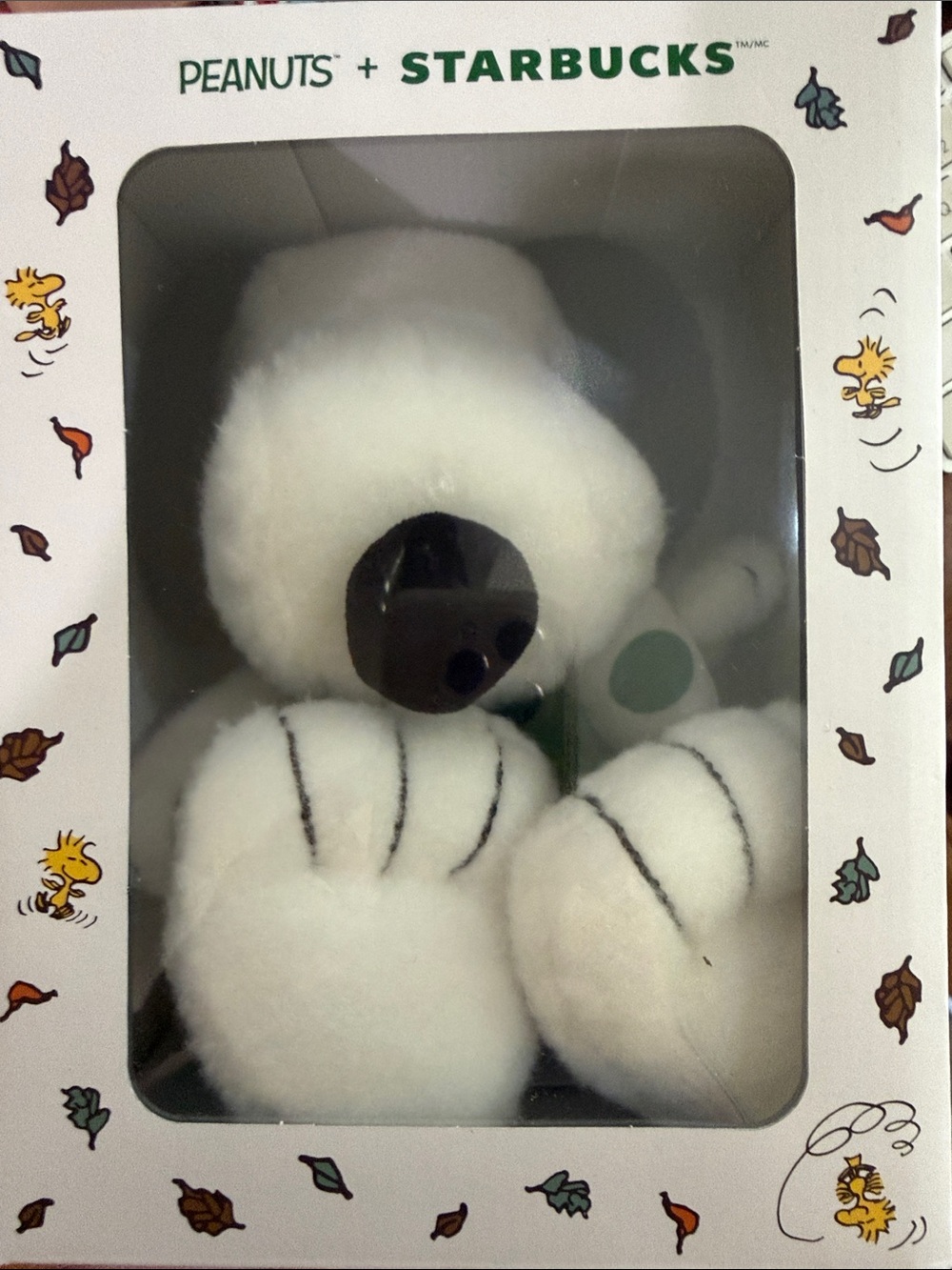 Peanuts Snoopy Plush by Peanuts - White with Black and Green Accents
